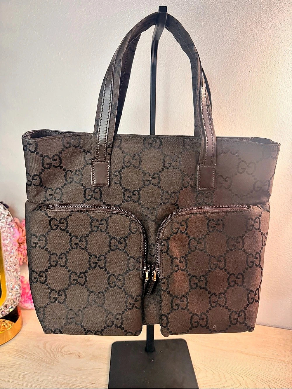 Gucci GG Canvas Tote Bag in Brown